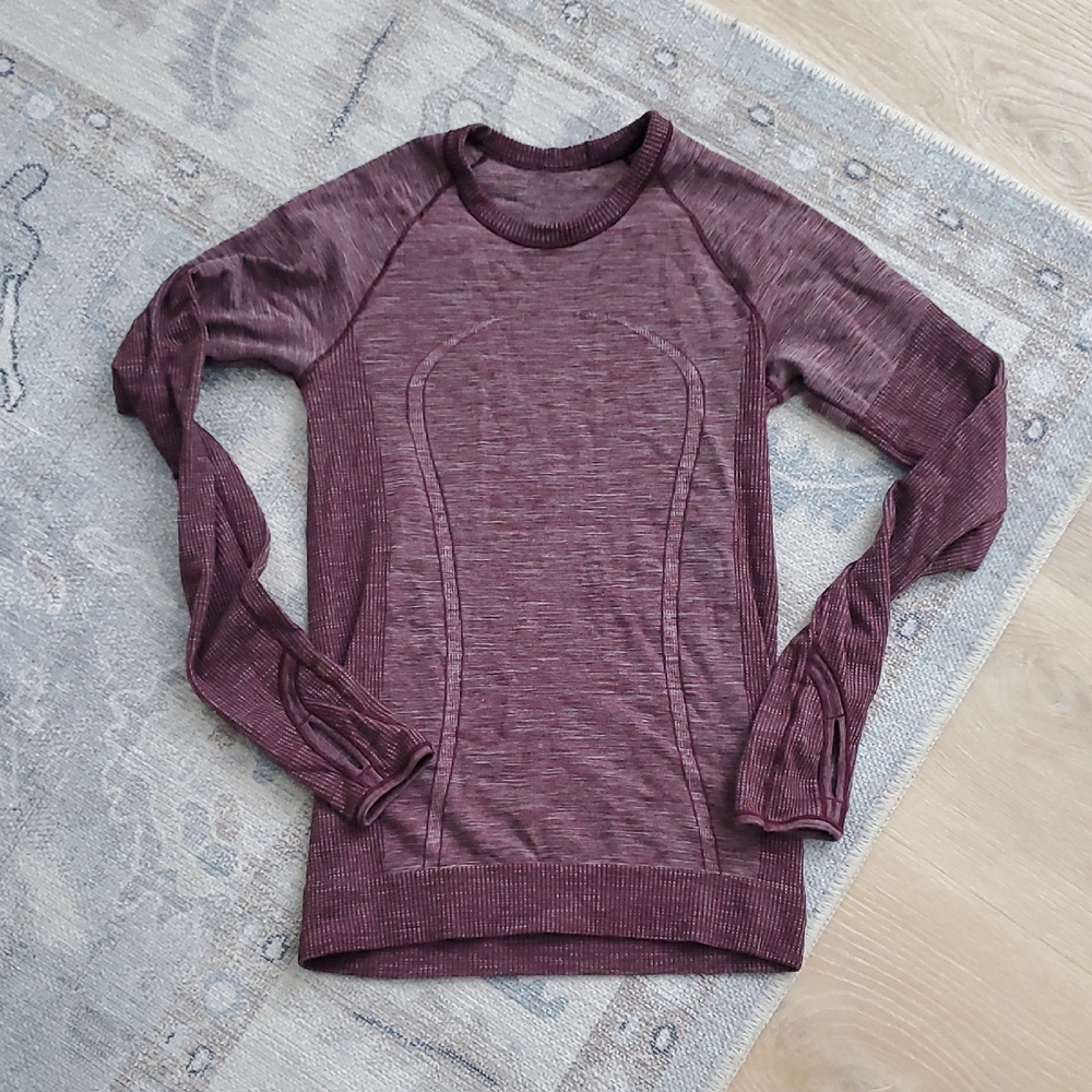 Lululemon Swiftly Tech Long-Sleeve Shirt  Maroon sz6
